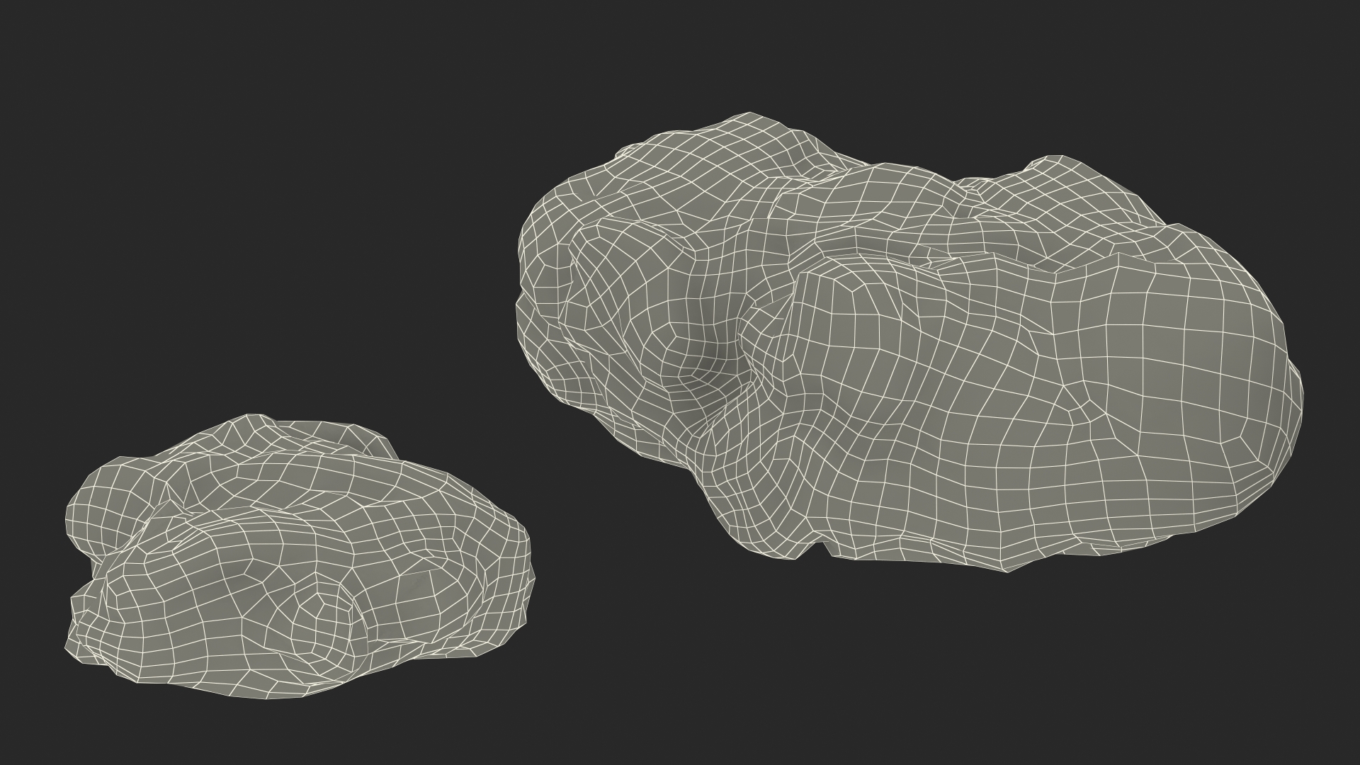 Silver Natural Minerals Big Stones 3D model