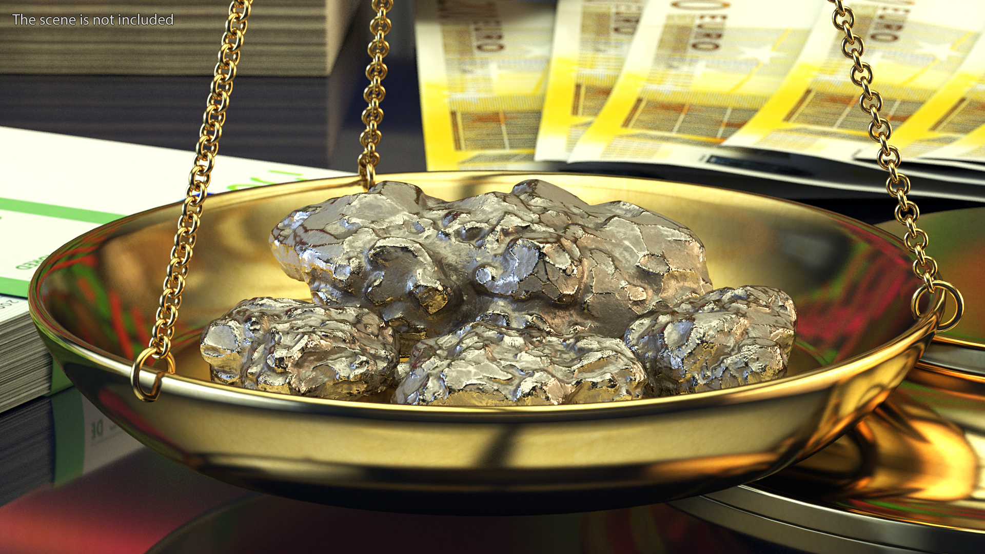 Silver Natural Minerals Big Stones 3D model