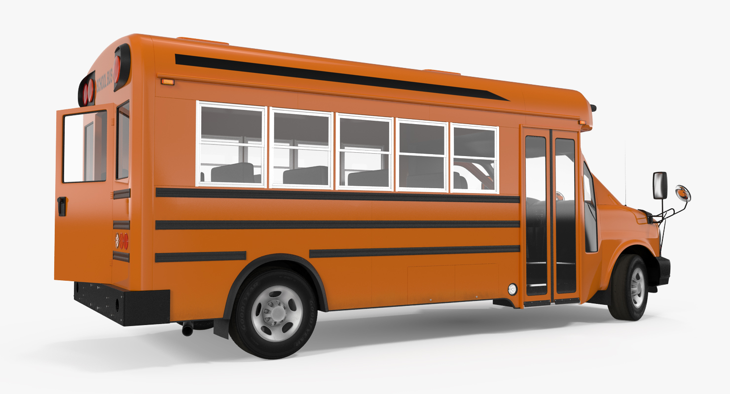 Small School Bus Simple Interior 3D