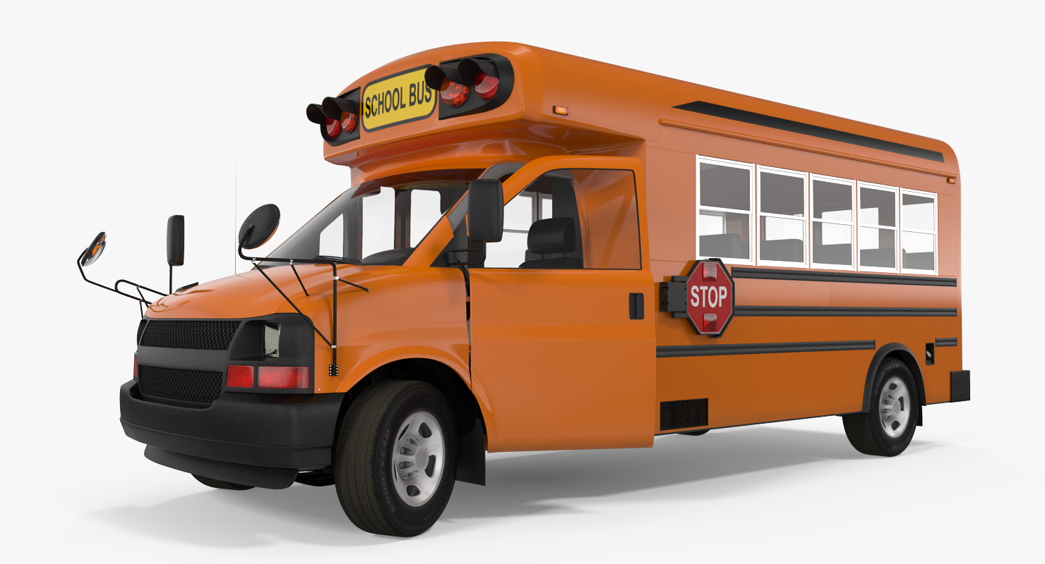 Small School Bus Simple Interior 3D