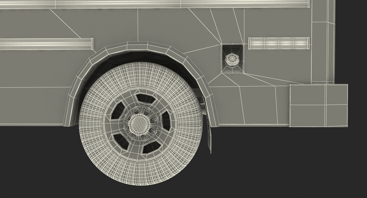 Small School Bus Simple Interior 3D