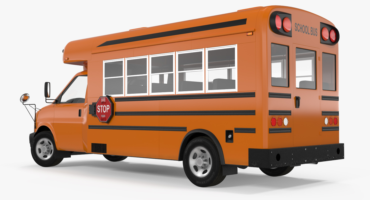 Small School Bus Simple Interior 3D