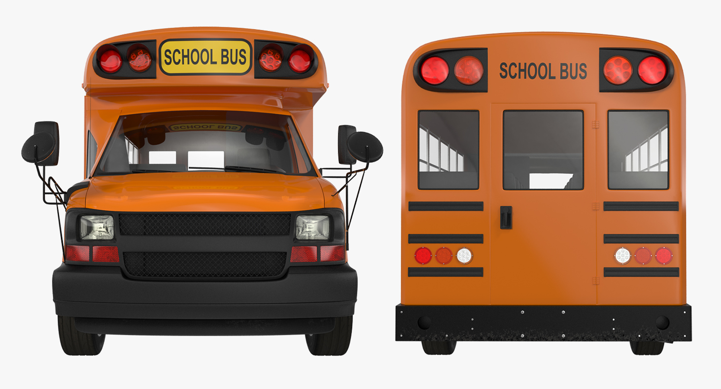 Small School Bus Simple Interior 3D