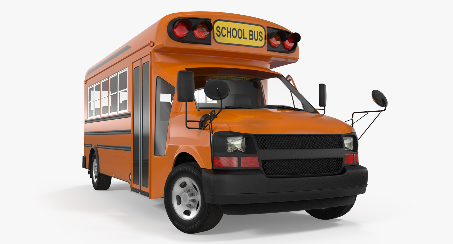 Small School Bus Simple Interior 3D