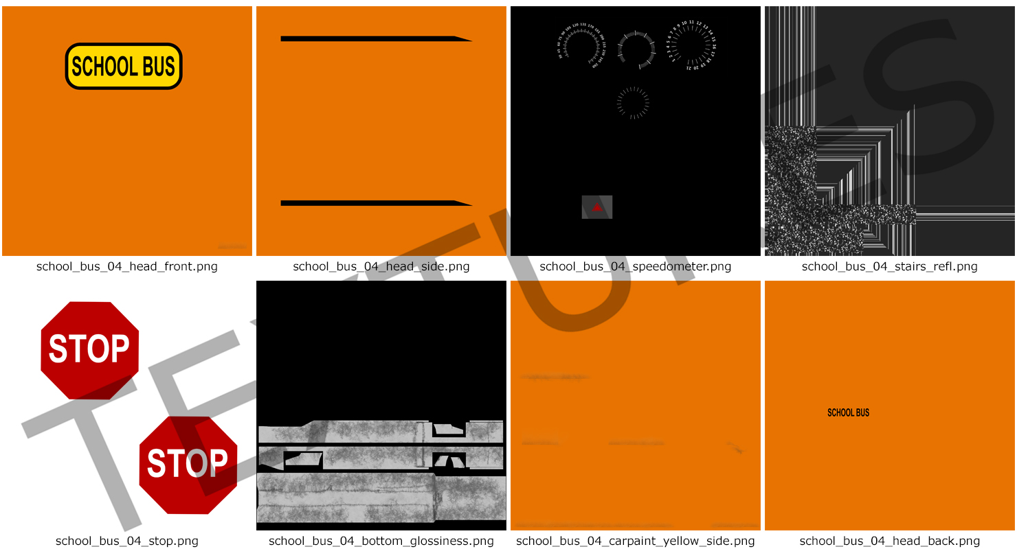 Small School Bus Simple Interior 3D