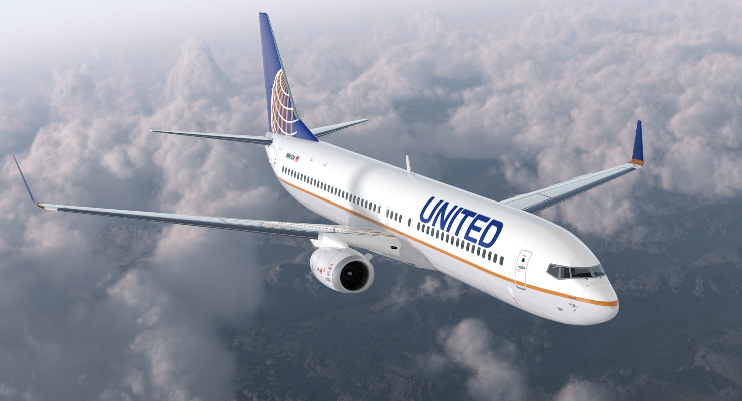 3D model Boeing 737 900 United Airlines