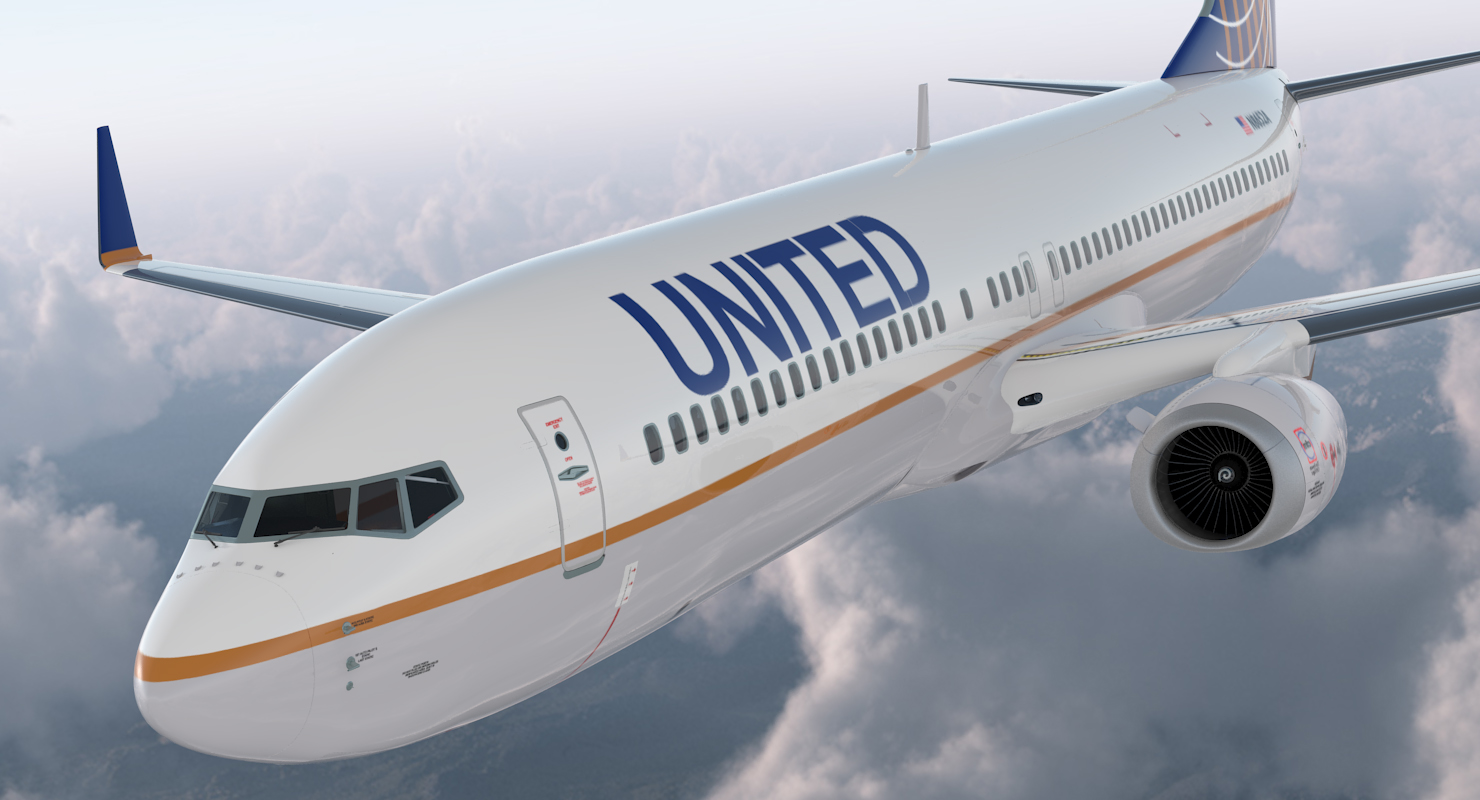 3D model Boeing 737 900 United Airlines