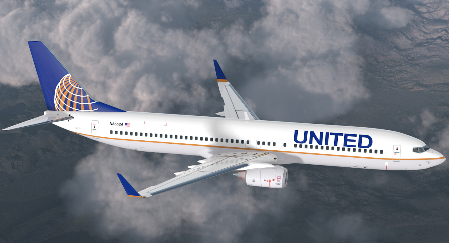 3D model Boeing 737 900 United Airlines