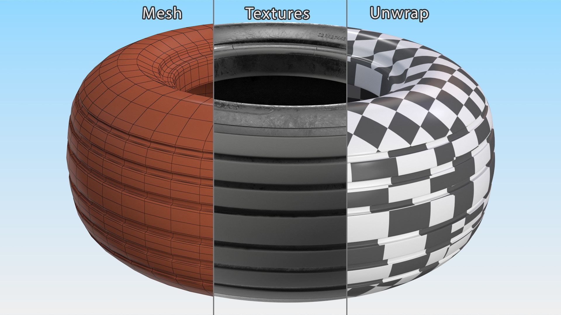 Dirty Airplane Tire 3D model