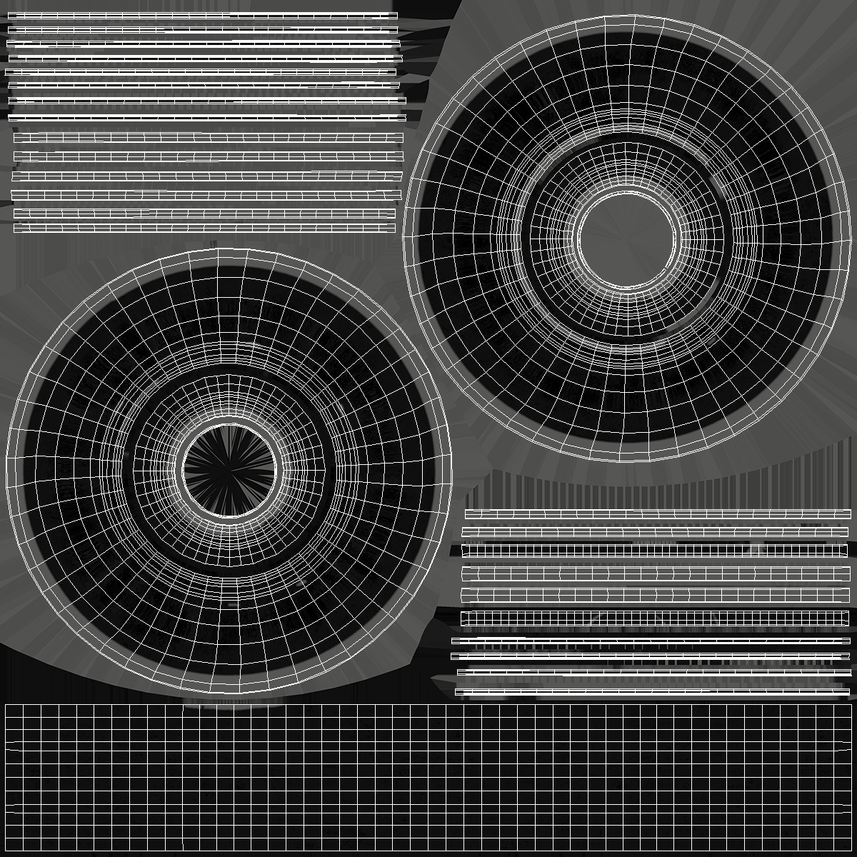 Dirty Airplane Tire 3D model