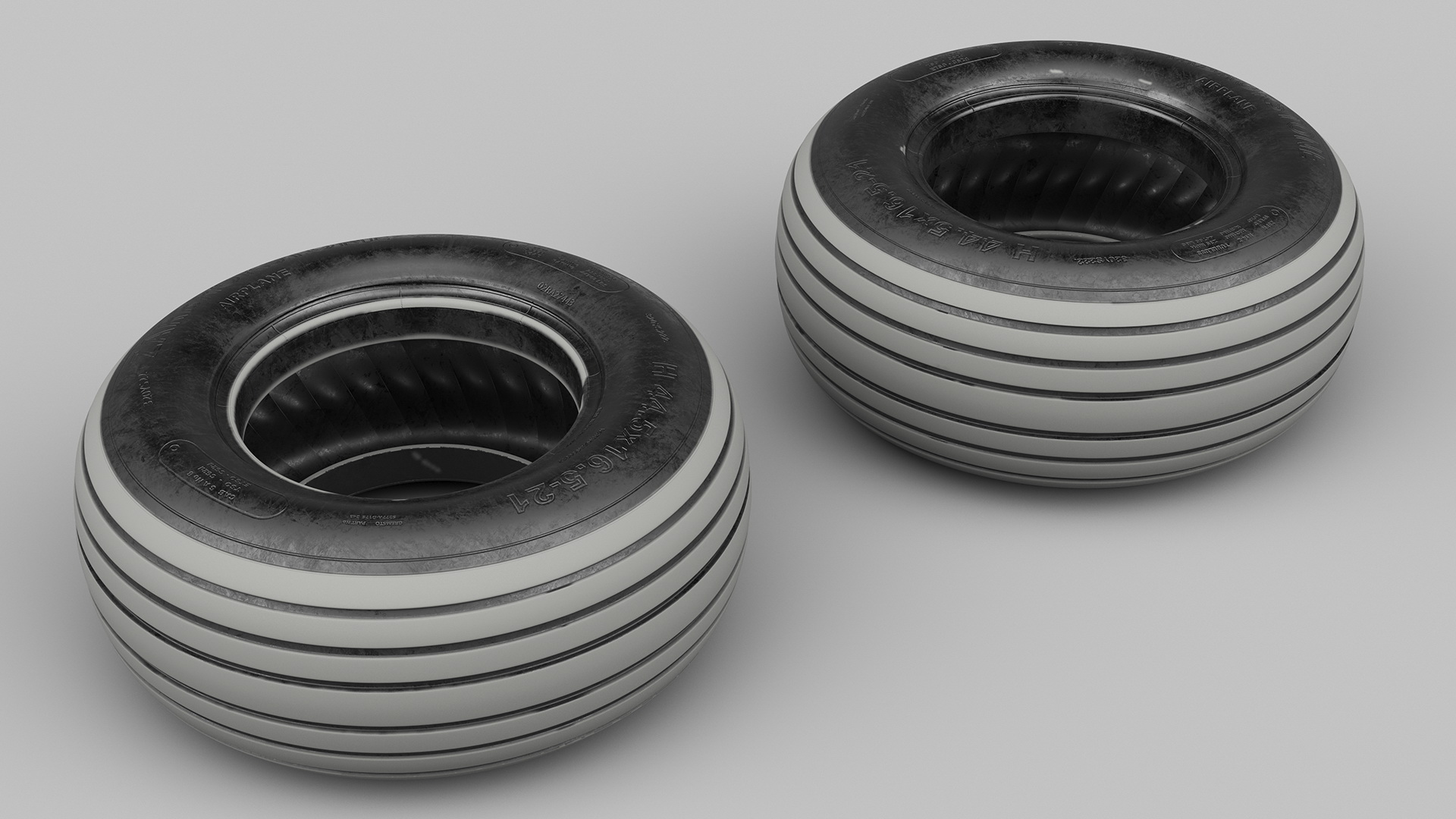 Dirty Airplane Tire 3D model