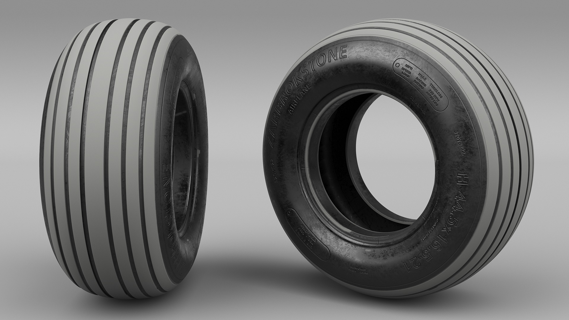 Dirty Airplane Tire 3D model