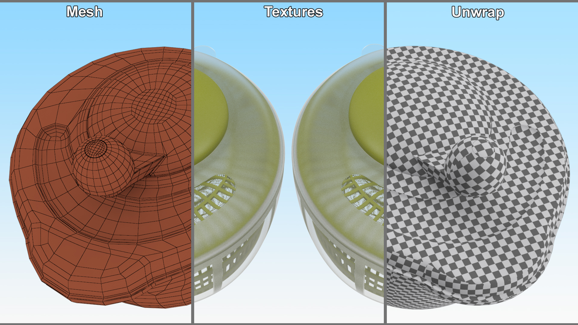 Plastic Salad Spinner Green 3D