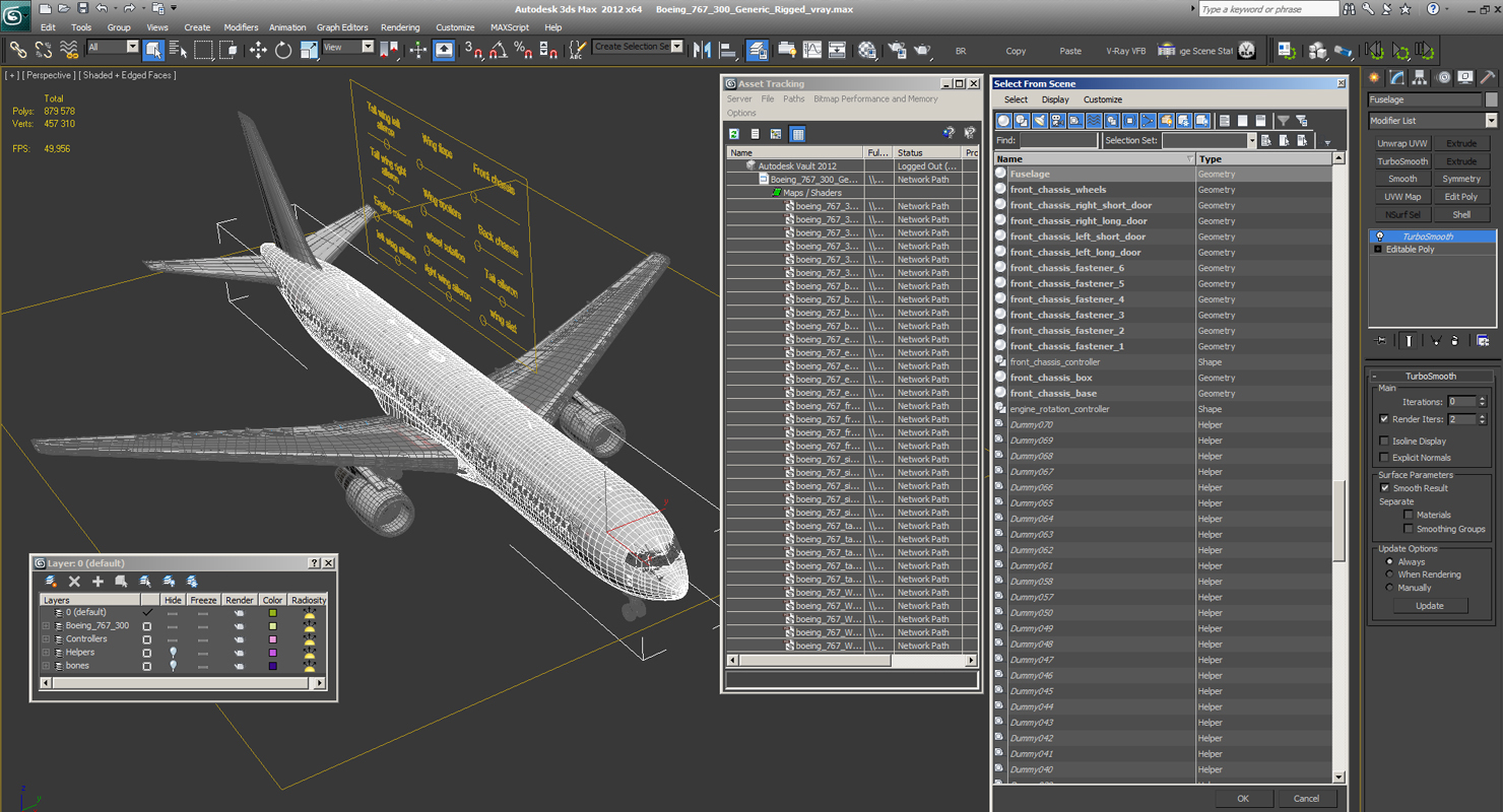 Boeing 767 300 Generic Rigged 3D model