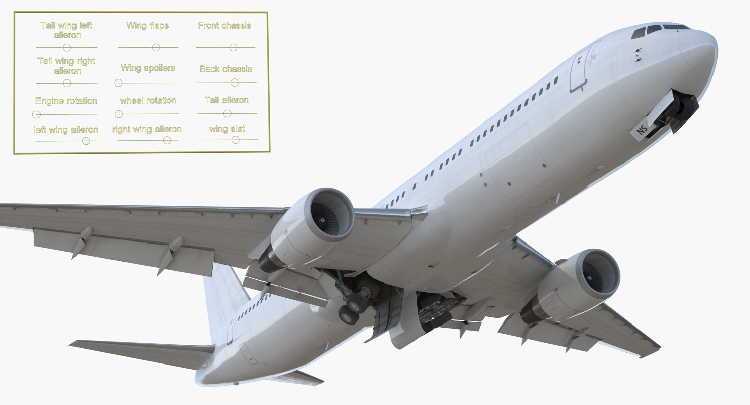 Boeing 767 300 Generic Rigged 3D model