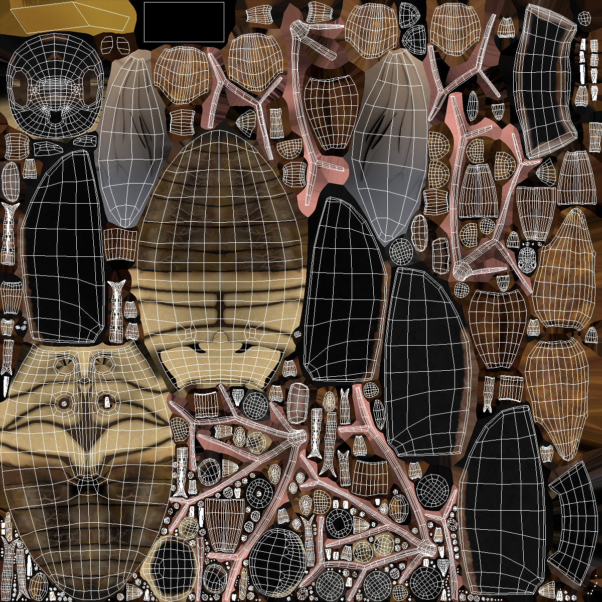 Screech Beetle Black Rigged 3D