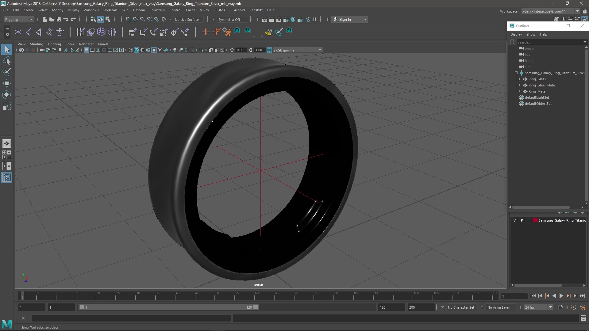 3D model Samsung Galaxy Ring Titanium Silver