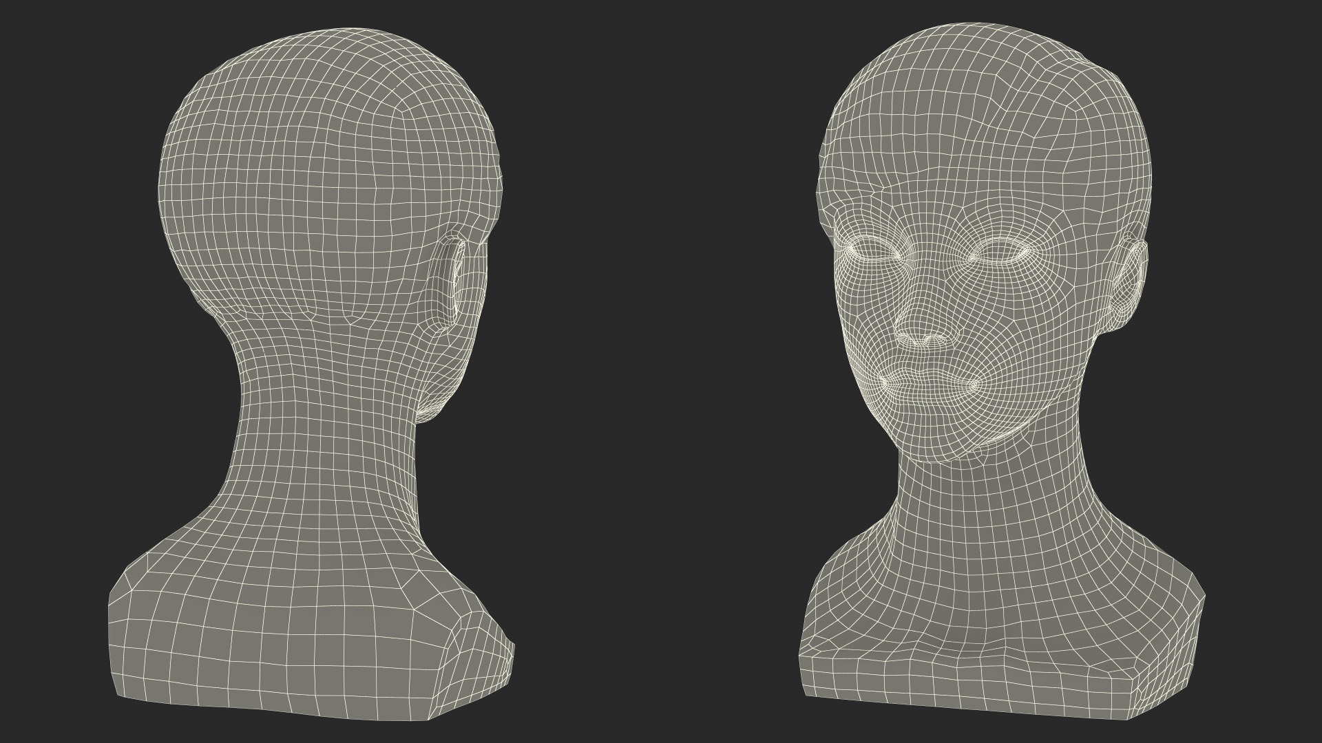 3D Woman Mannequin Head with Hair Black