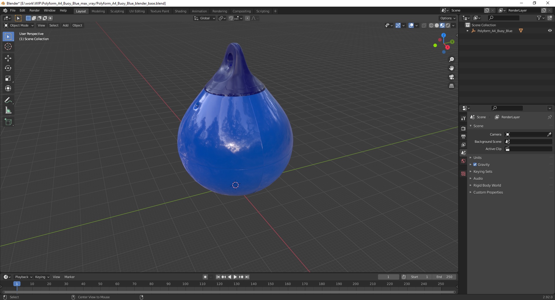 3D Polyform A4 Buoy Blue