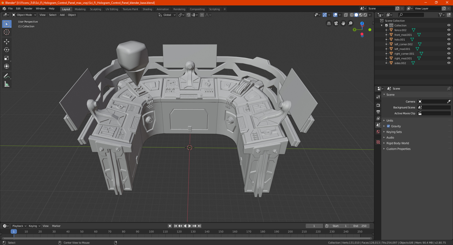 Sci Fi Hologram Control Panel 3D model