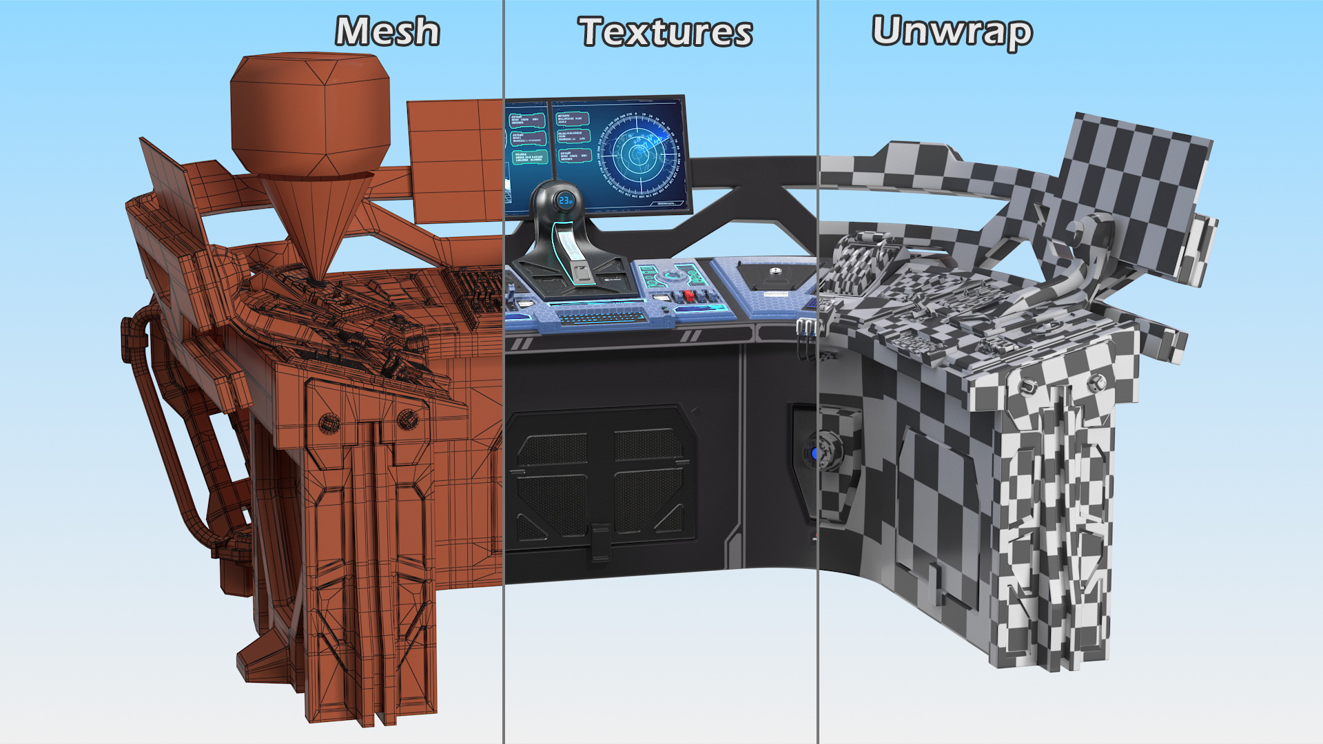 Sci Fi Hologram Control Panel 3D model