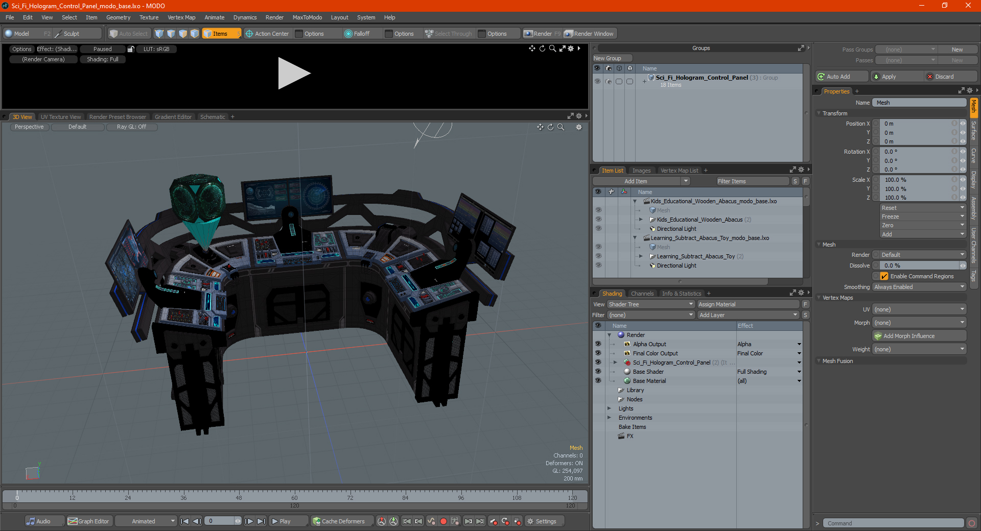 Sci Fi Hologram Control Panel 3D model
