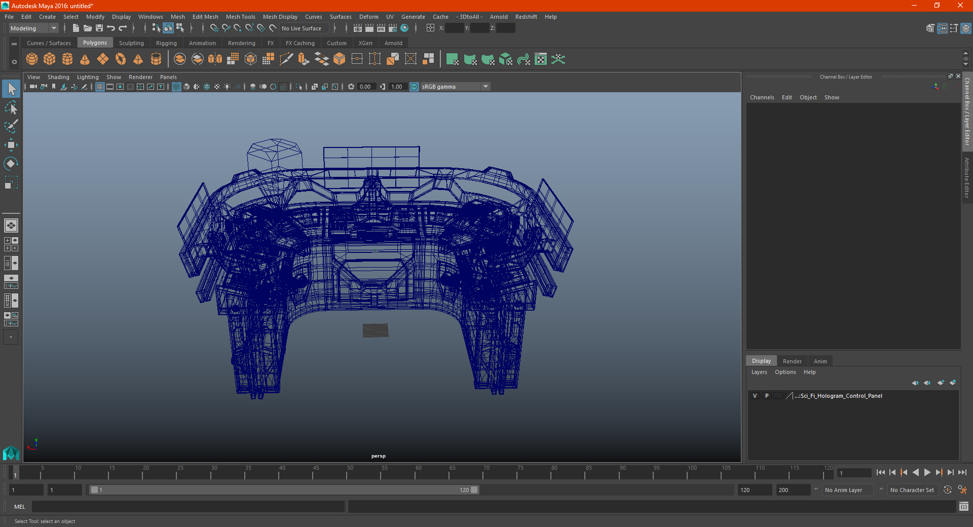 Sci Fi Hologram Control Panel 3D model