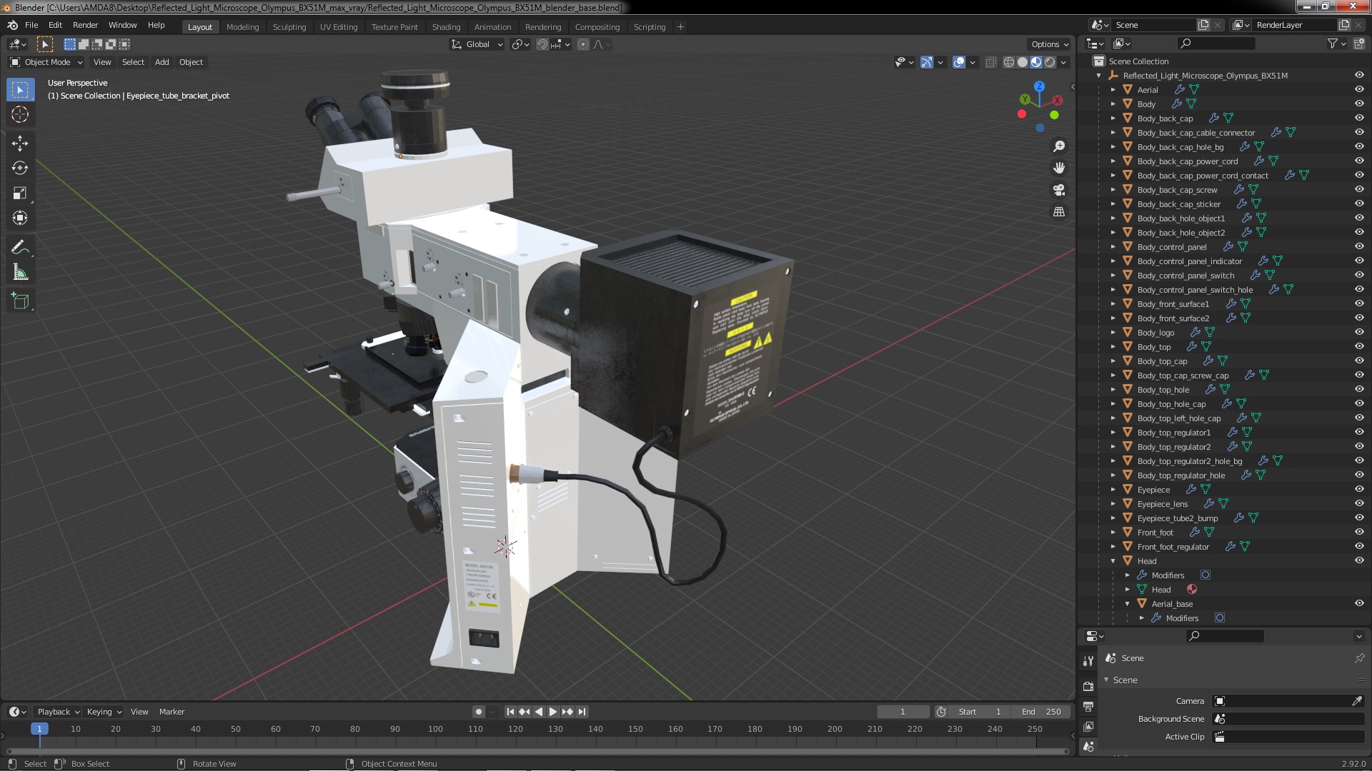 3D model Reflected Light Microscope Olympus BX51M