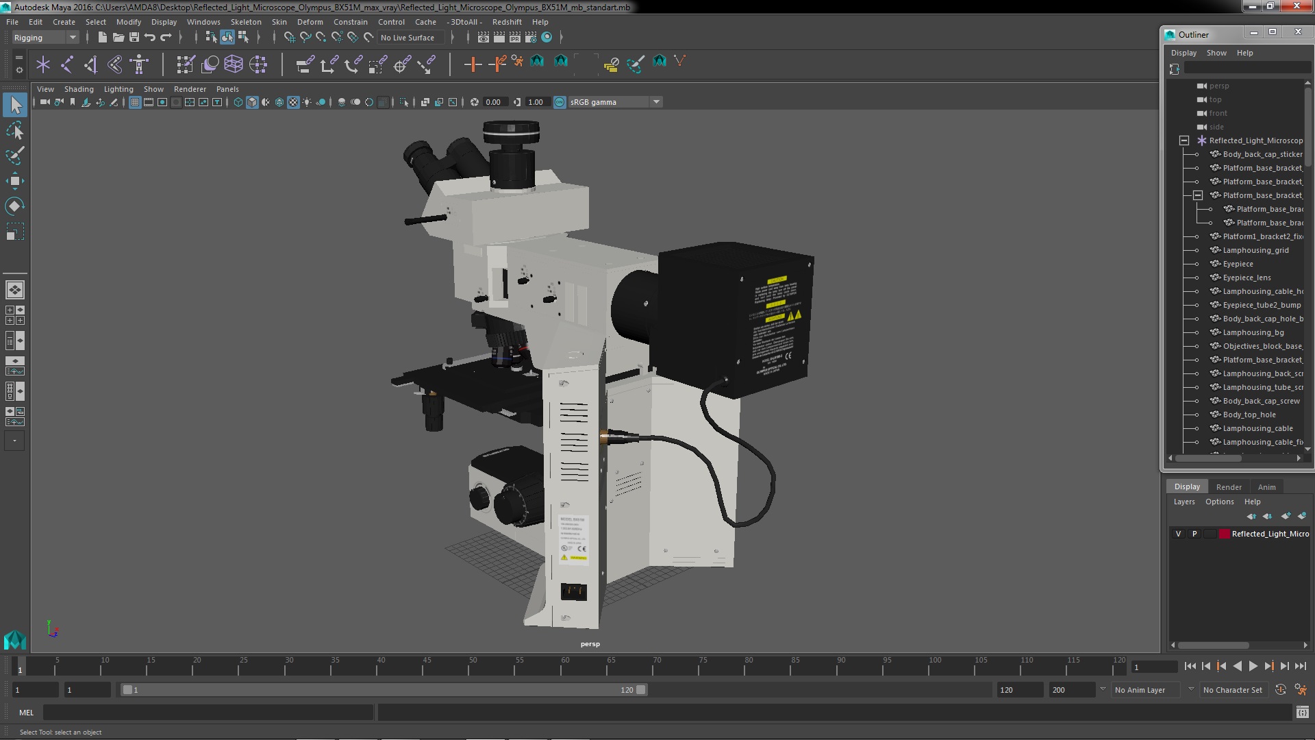 3D model Reflected Light Microscope Olympus BX51M