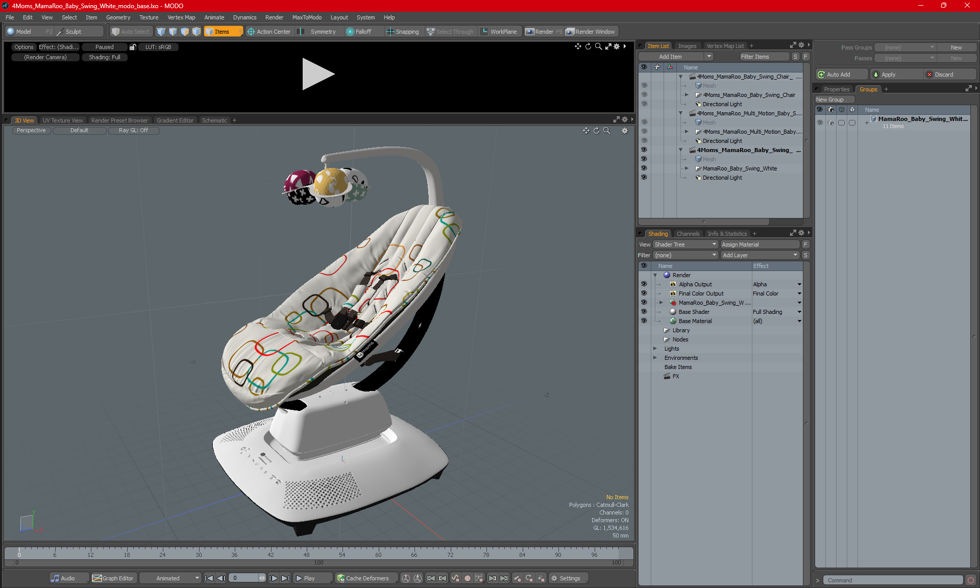 3D model 4Moms MamaRoo Baby Swing White