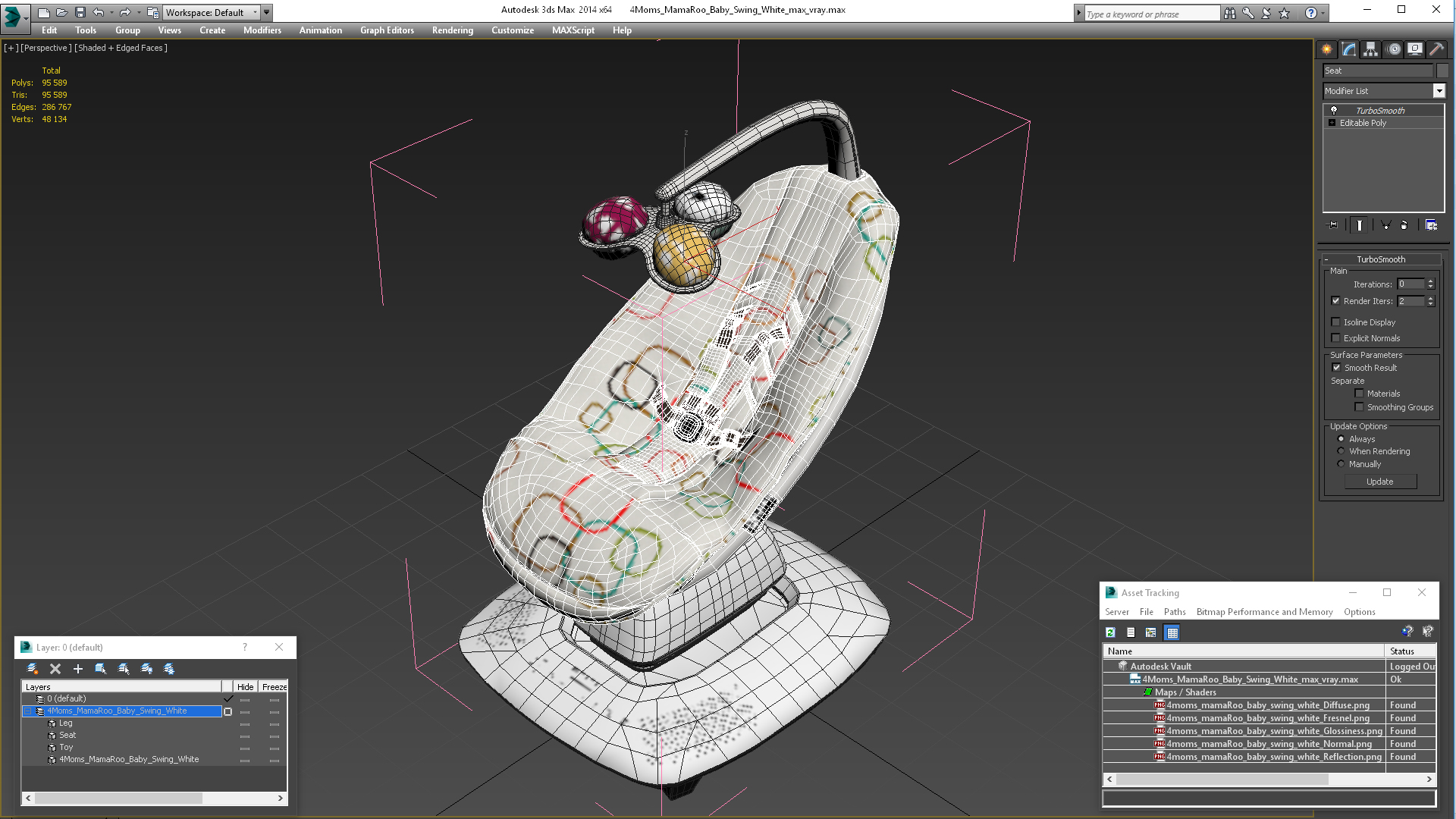 3D model 4Moms MamaRoo Baby Swing White