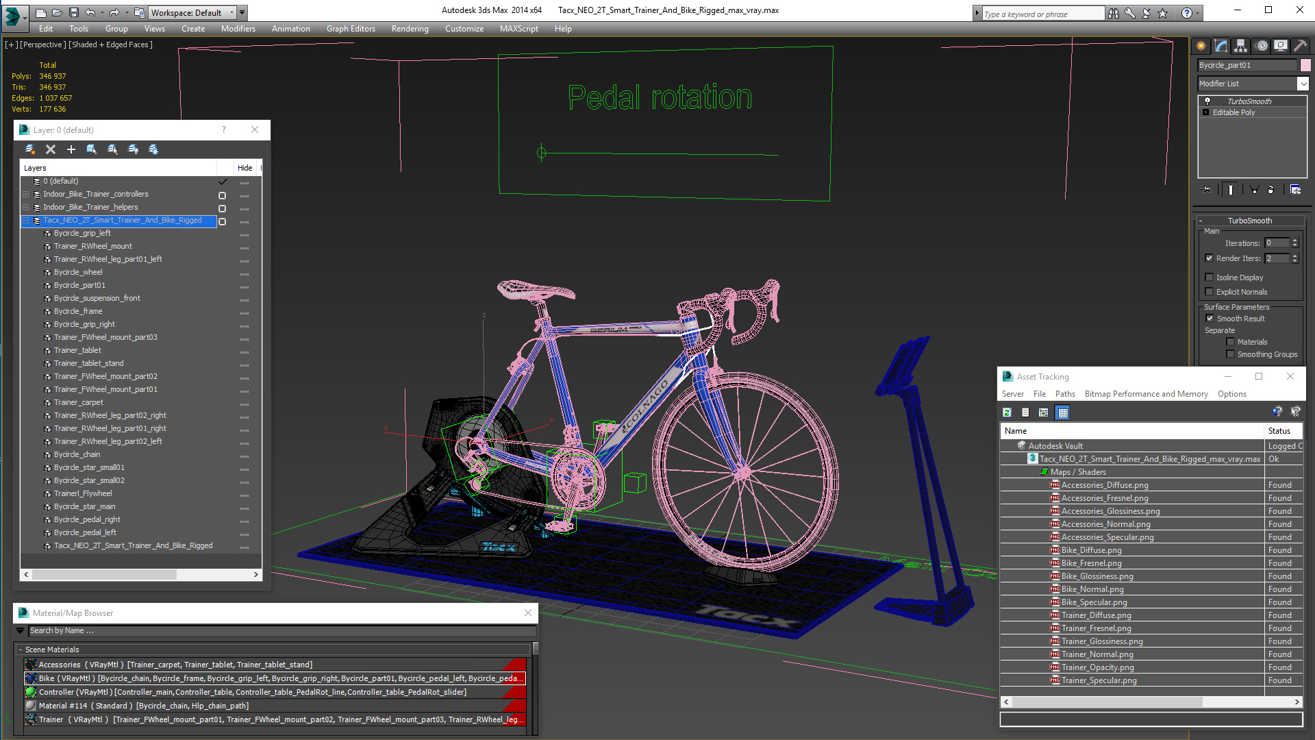 3D Tacx NEO 2T Smart_Trainer And Bike Rigged