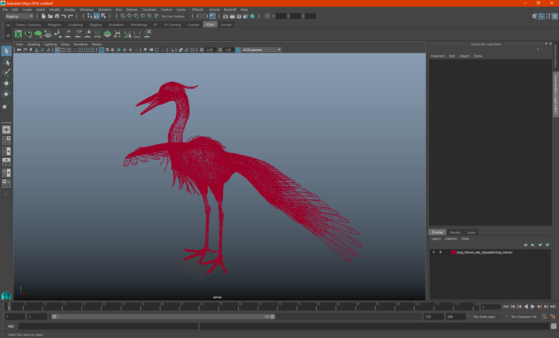 3D model Grey Heron