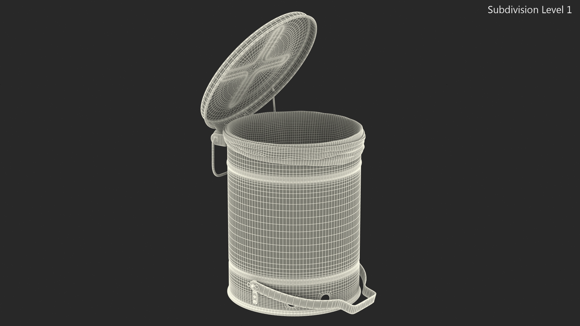 Justrite Biohazard Steel Waste Can 3D model