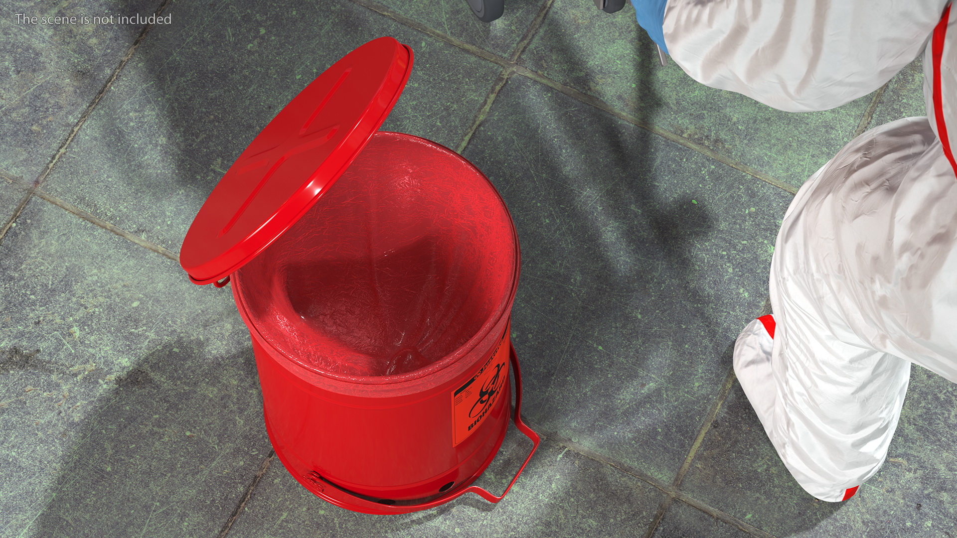 Justrite Biohazard Steel Waste Can 3D model