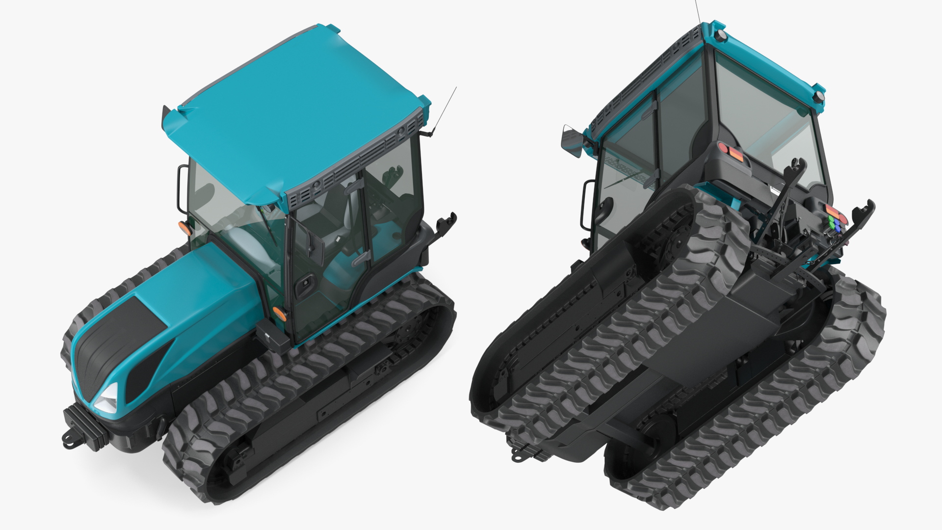 Tracked Tractor Cabin New Rigged 3D