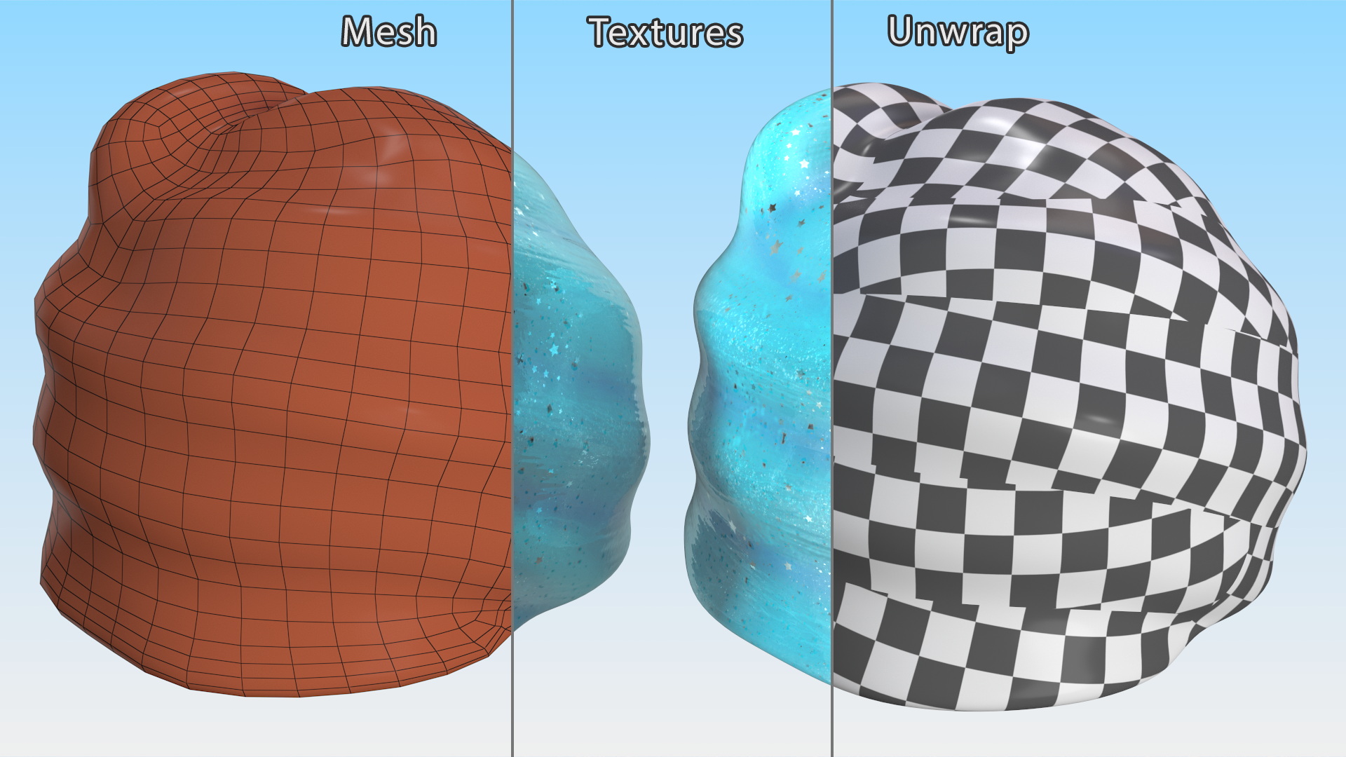 3D model Blue Toy Slimes