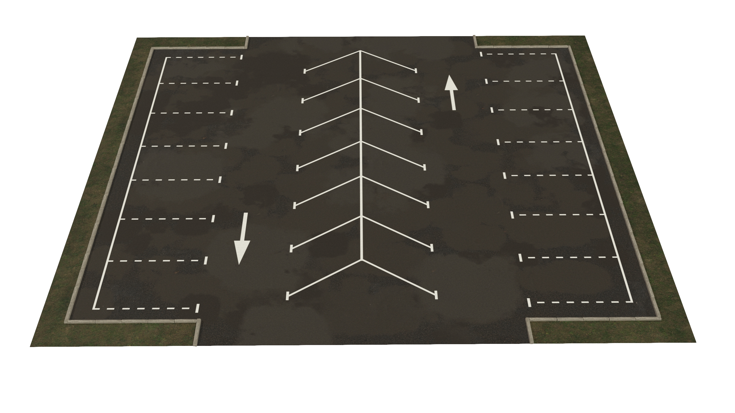 3D Empty Street Car Parking 26 Spaces New model