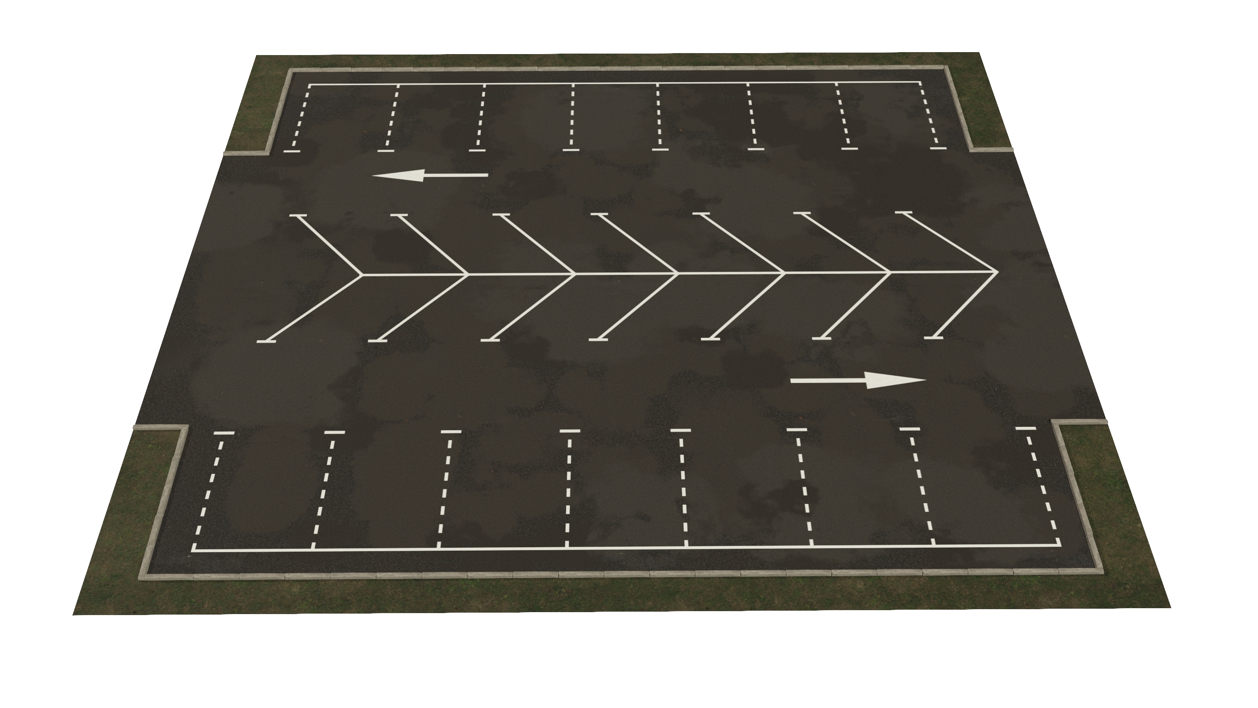 3D Empty Street Car Parking 26 Spaces New model
