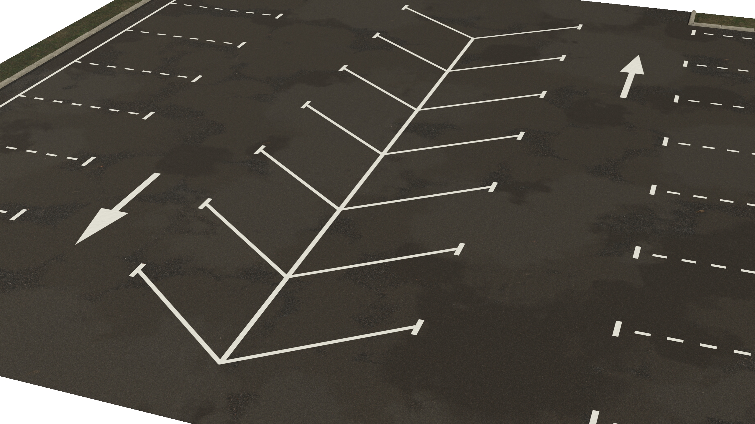 3D Empty Street Car Parking 26 Spaces New model