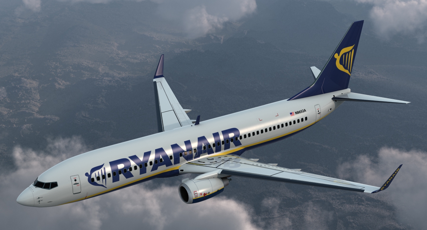 3D Boeing 737 800 with Interior Ryanair