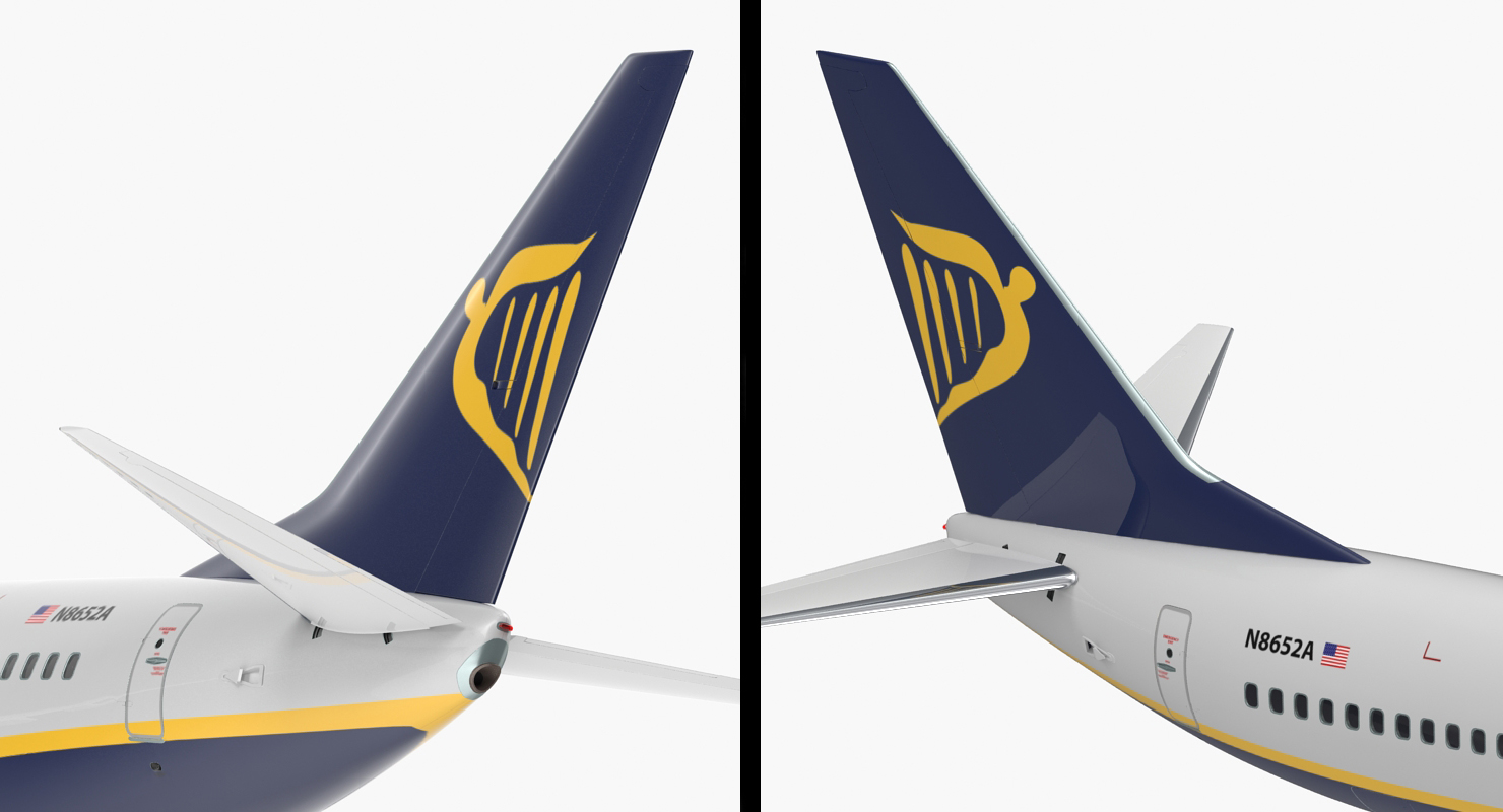 3D Boeing 737 800 with Interior Ryanair