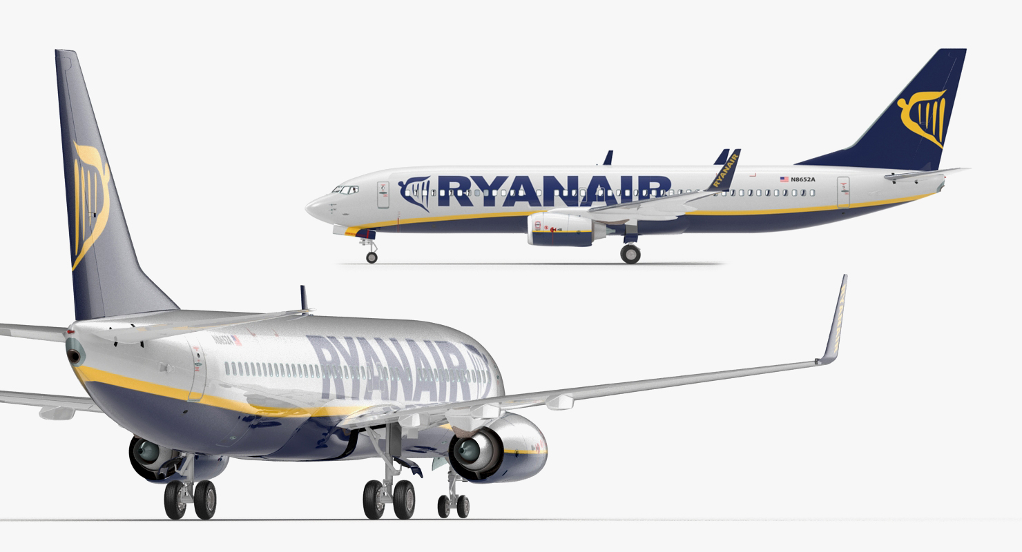 3D Boeing 737 800 with Interior Ryanair