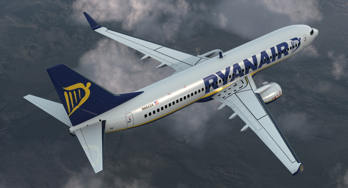 3D Boeing 737 800 with Interior Ryanair