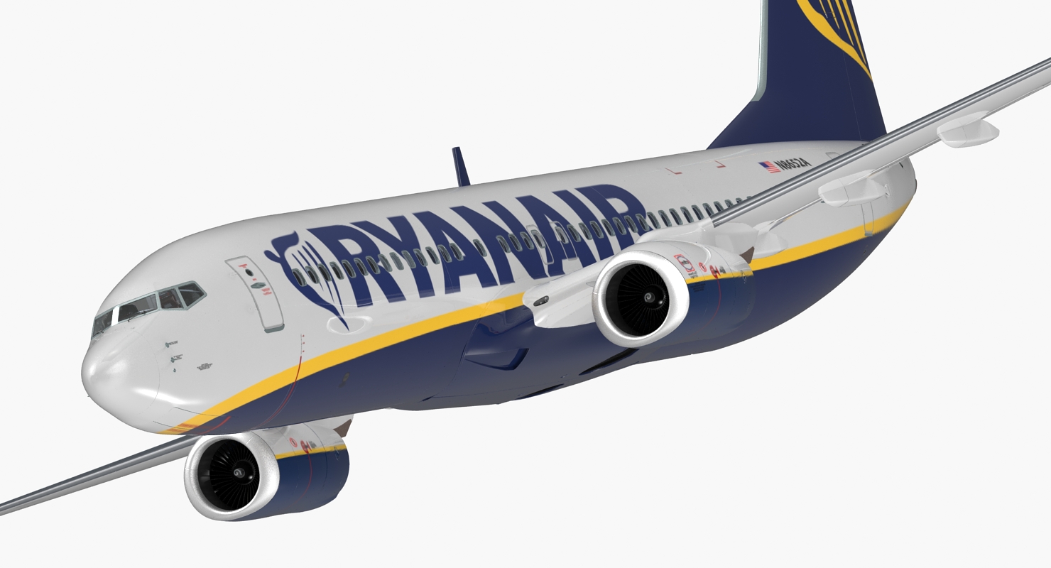 3D Boeing 737 800 with Interior Ryanair