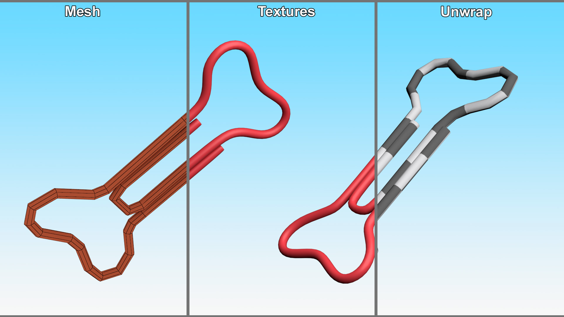 3D model Colored Curly Paper Clips