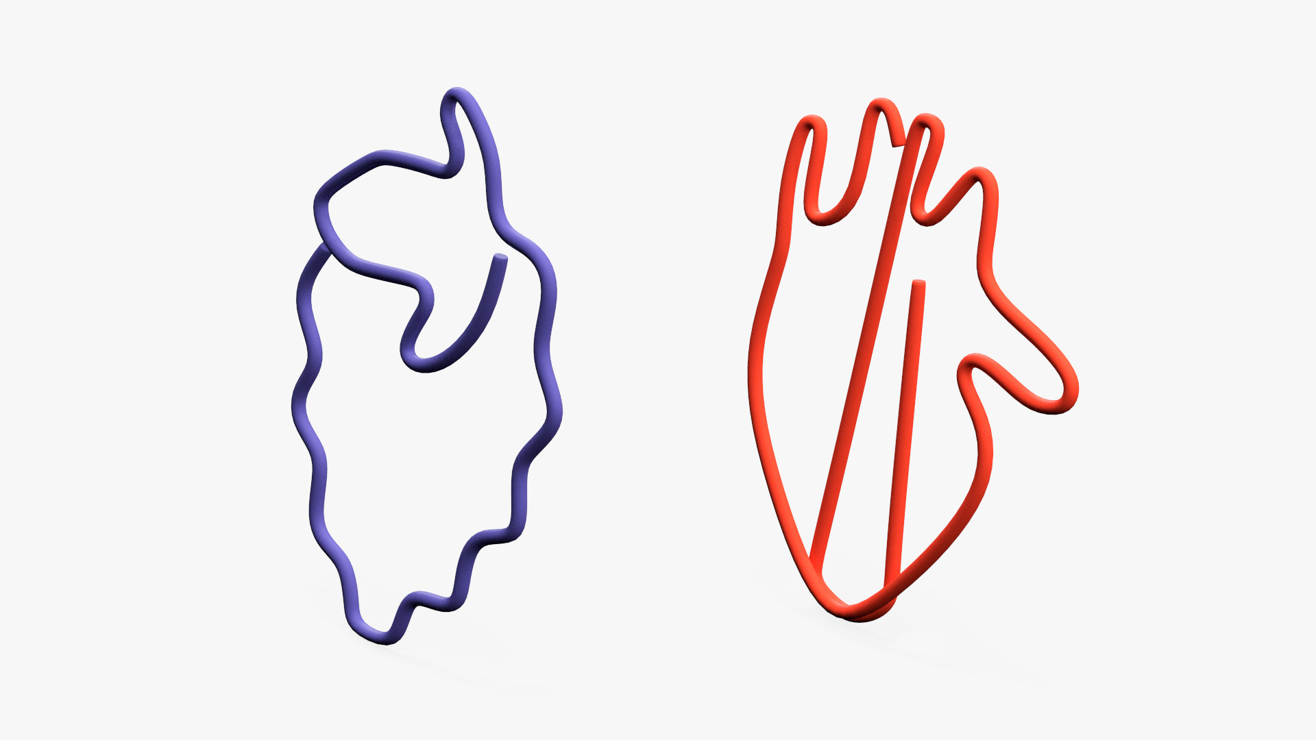 3D model Colored Curly Paper Clips