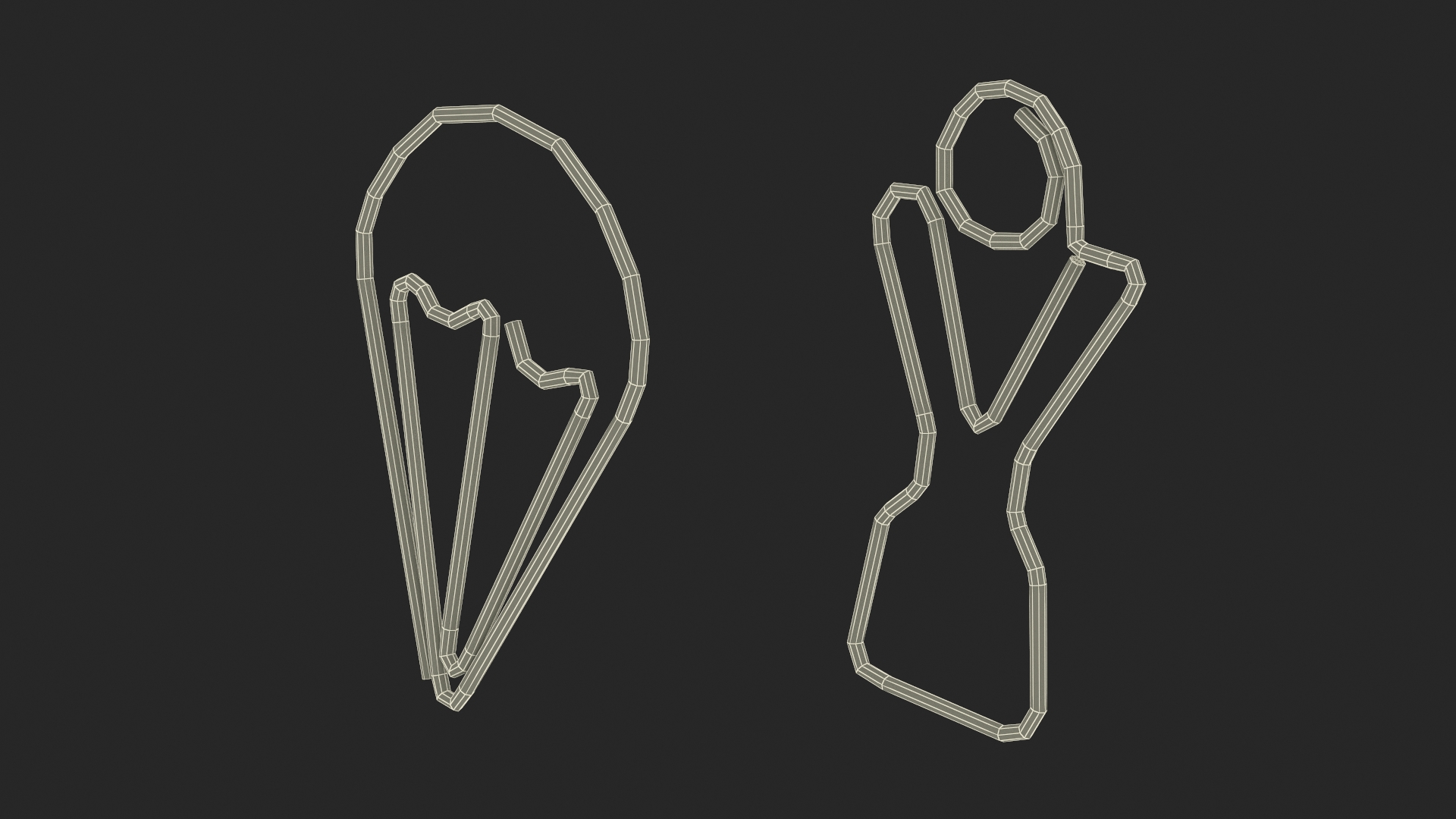 3D model Colored Curly Paper Clips