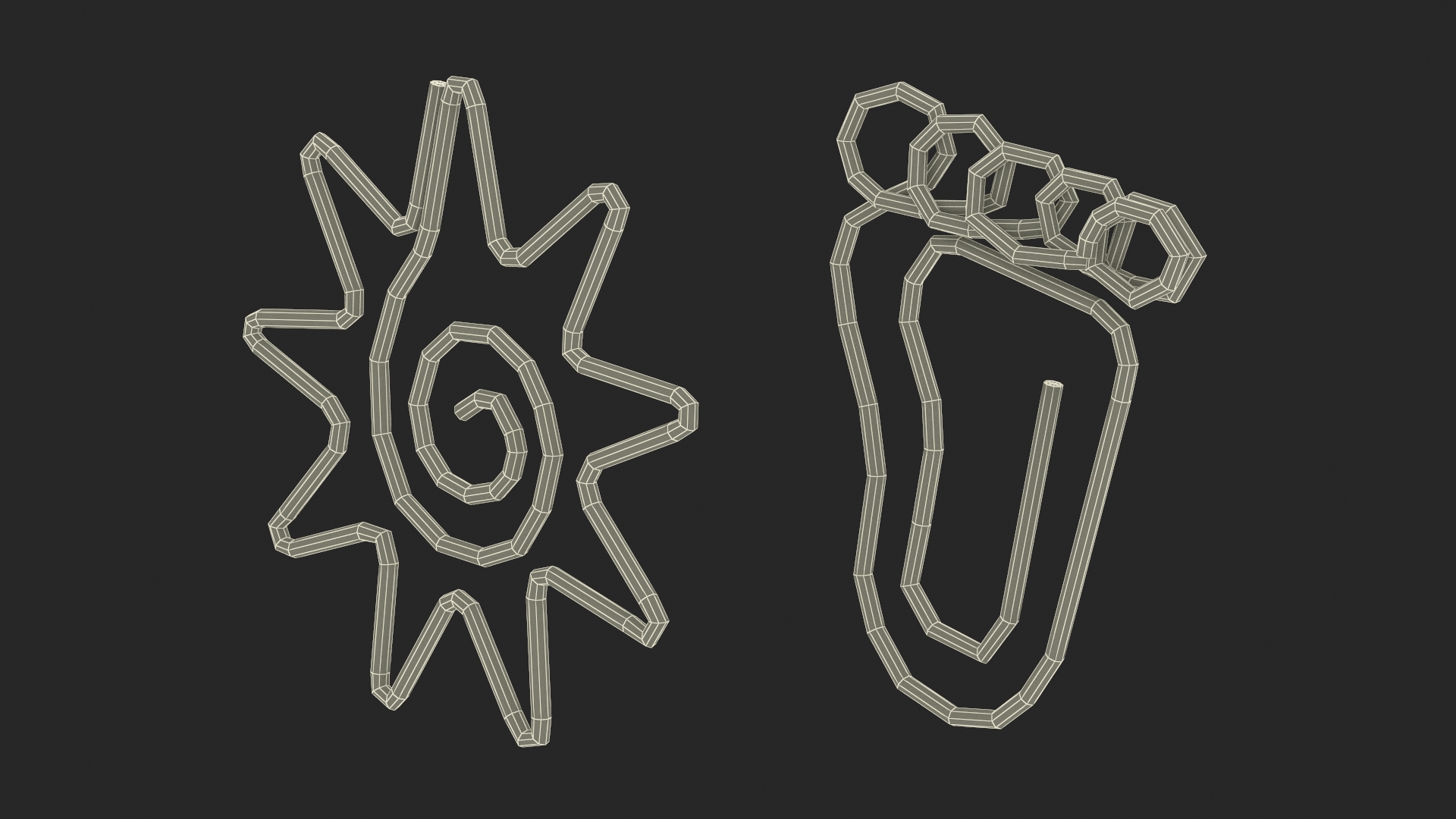 3D model Colored Curly Paper Clips