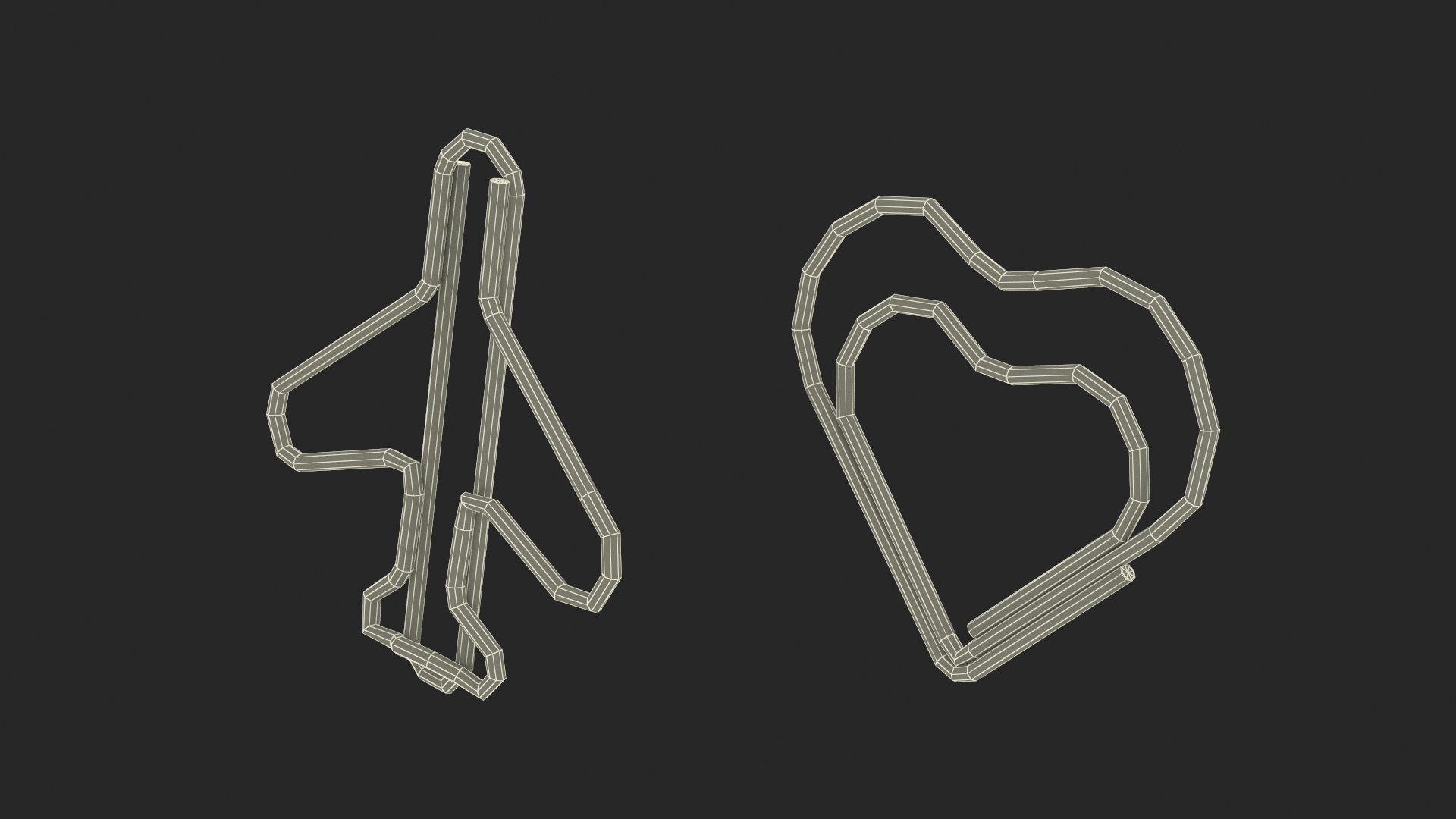 3D model Colored Curly Paper Clips
